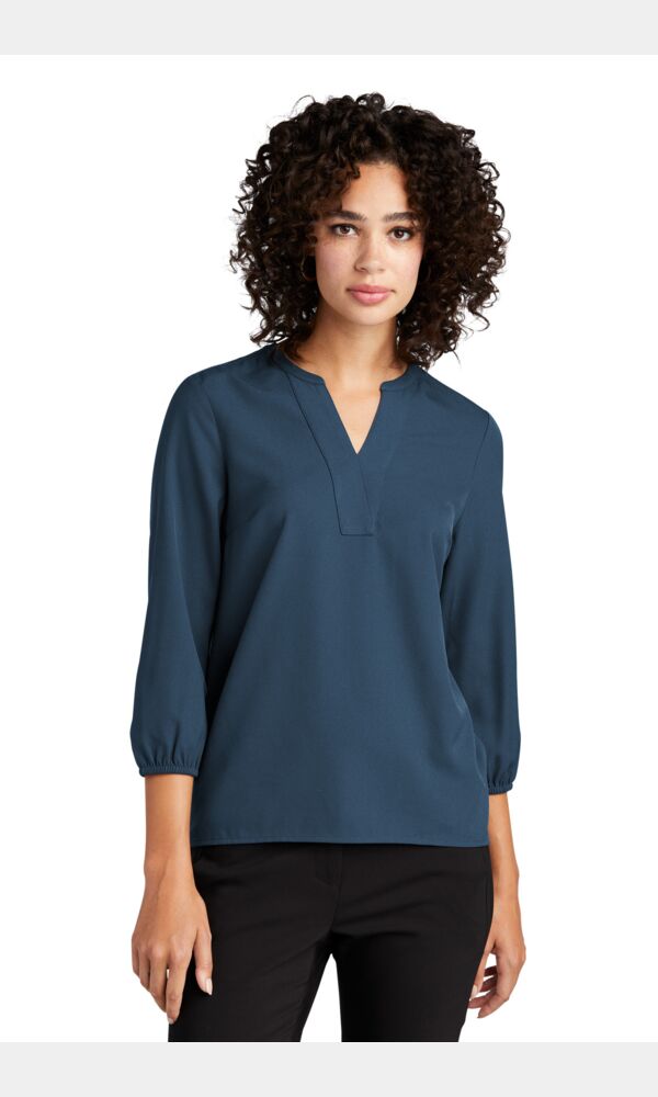 Women's Stretch Crepe 3/4 Sleeve Blouse Thumbnail