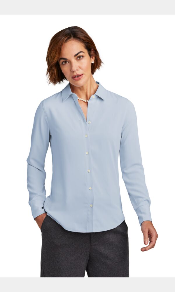 Women's Full Button Satin Blouse Thumbnail
