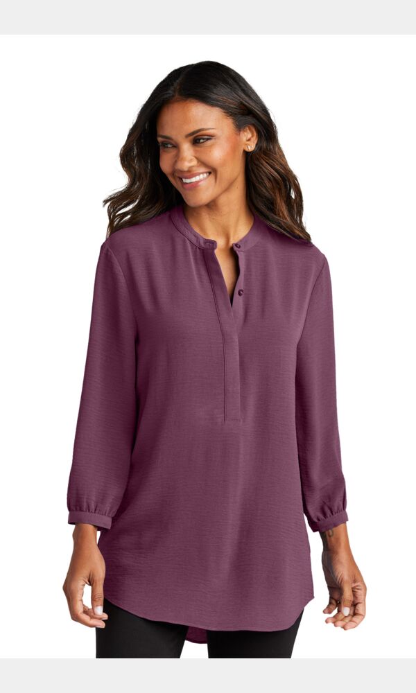 Women's 3/4 Sleeve Textured Crepe Tunic Thumbnail