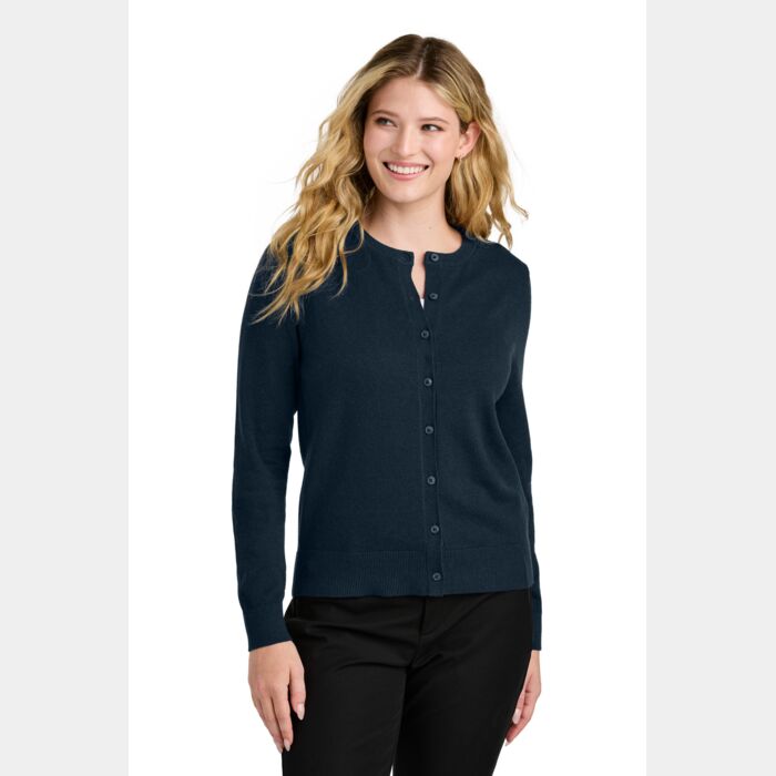 Women's Easy Care Crewneck Cardigan Sweater Thumbnail