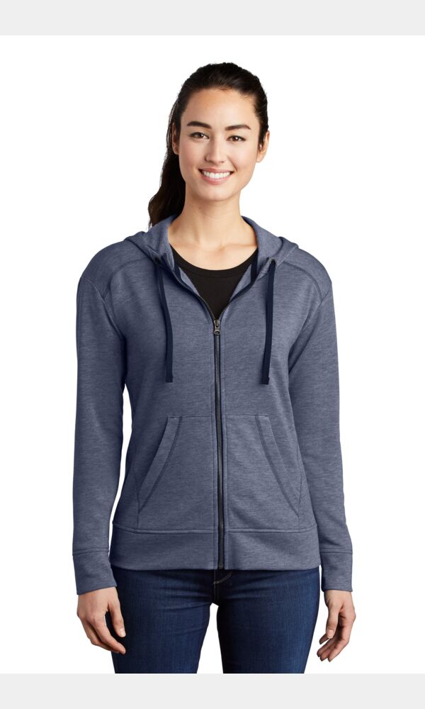 ® Ladies PosiCharge ® Tri Blend Wicking Fleece Full Zip Hooded Jacket Thumbnail