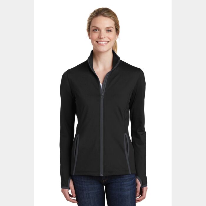 Ladies Sport Wick ® Stretch Contrast Full Zip Jacket Thumbnail