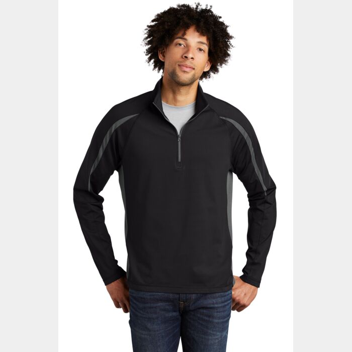 Sport Wick ® Stretch 1/2 Zip Colorblock Pullover Thumbnail