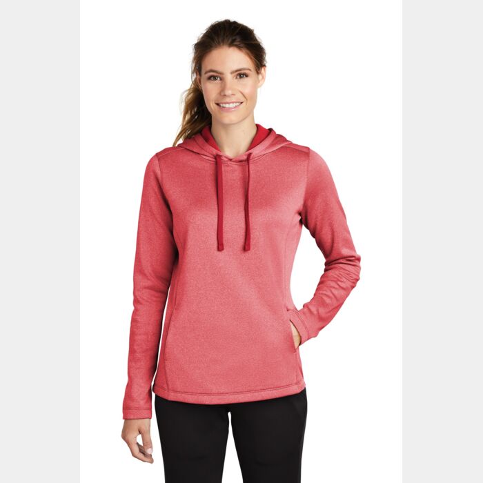 ® Ladies PosiCharge ® Sport Wick ® Heather Fleece Hooded Pullover Thumbnail