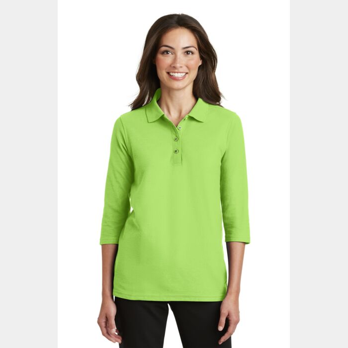 Ladies Silk Touch™ 3/4 Sleeve Polo Thumbnail