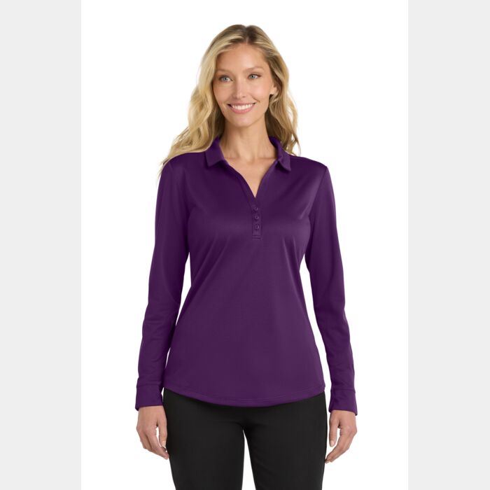® Ladies Silk Touch ™ Performance Long Sleeve Polo Thumbnail